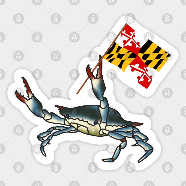 Crabby flag Sticker by kmtnewsman